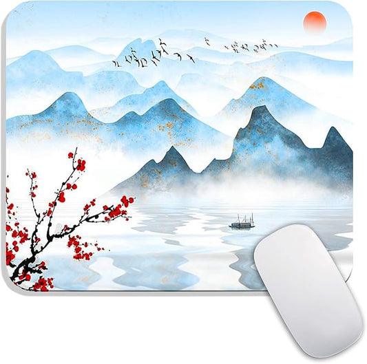 Armanza Square Mouse Pad Ink Painting Landscape, Personalized Premium-Textured by Armanza