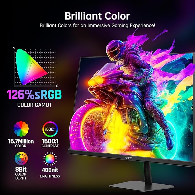 KTC 24 inch 190Hz/180Hz Gaming Monitor, HDR 400 Fast IPS Screen, FHD 1080P - Image 3