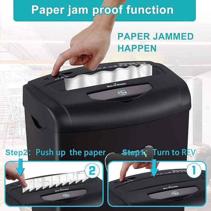 Woolsche 12-Sheet Cross Cut Paper Shredder - Image 6