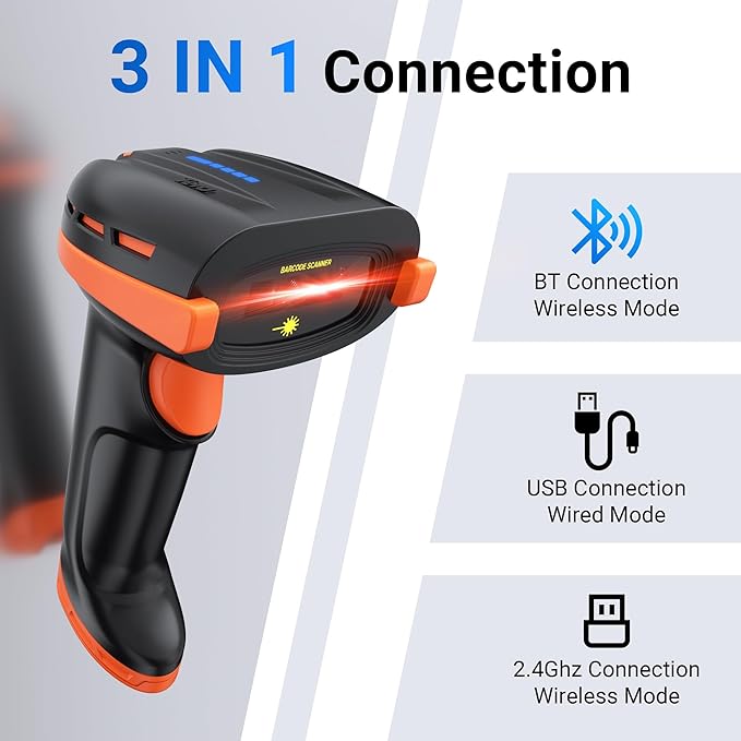 Tera Pro Barcode Scanner with Power Switch Battery Level Indicator Replaceable - Image 7