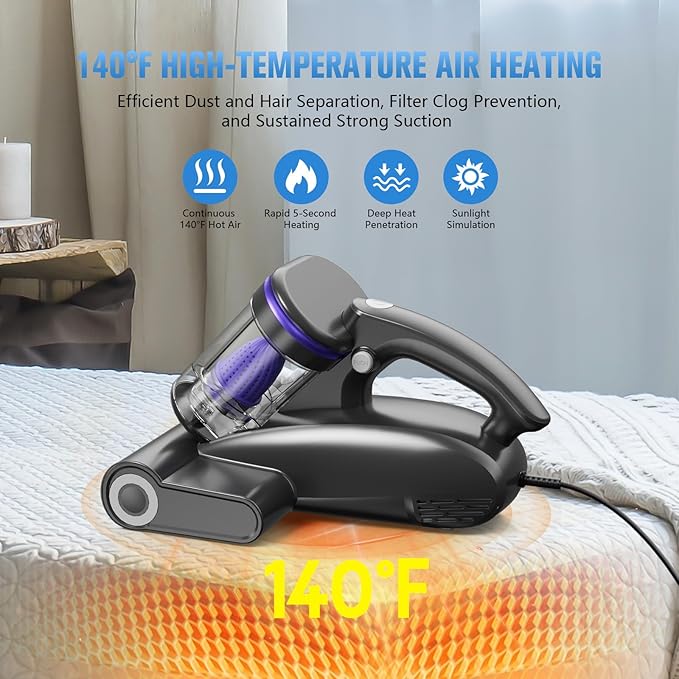 Bed Vacuum Cleaner Mattress Vacuum Cleaner, 16Kpa Powerful Handheld Vacuums - Image 4