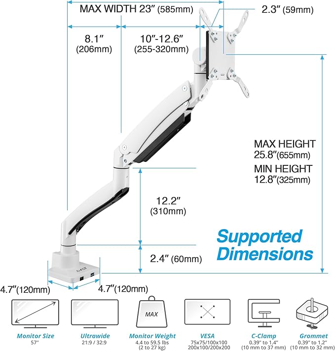 AVLT Single 17"-57" Super Ultrawide Monitor Arm - Image 2
