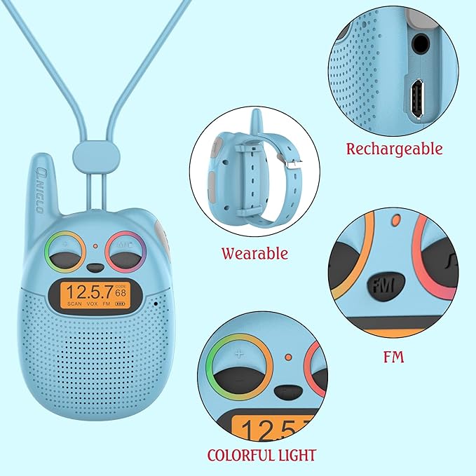 Qniglo Kids Walkie Talkies Rechargeable, Gifts - Image 5