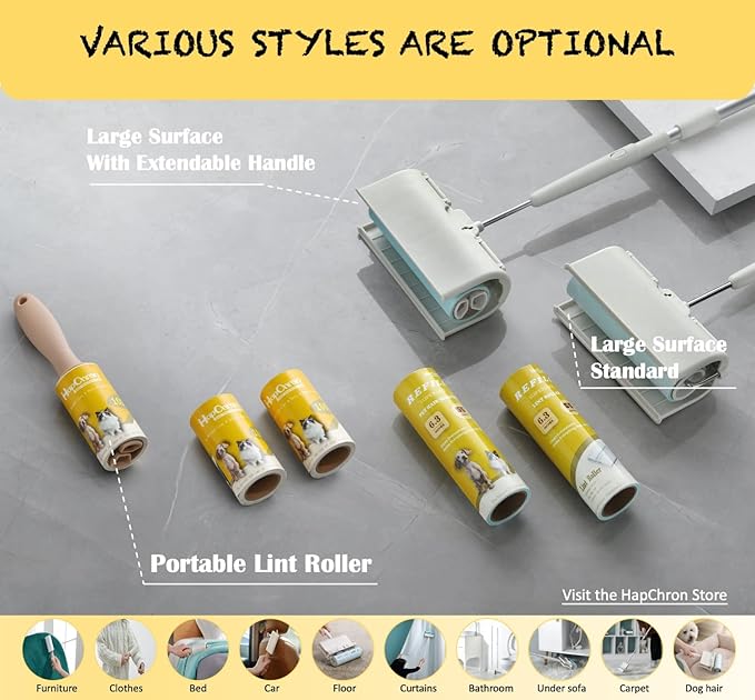 HapChron Extra Sticky Lint Roller Refills Only, Total 800 Easy Tear Sheets - Image 6
