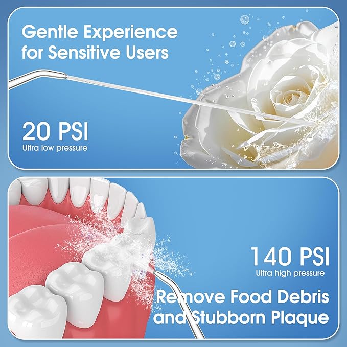 Water Flosser, Rechargeable 300ML IPX7 Waterproof Cordless Portable Oral - Image 4