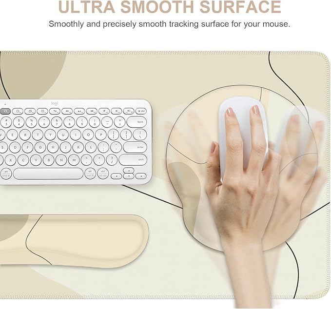 iCasso Large Gaming Mouse Pad Wrist Support Set, Desk Mat, 4in1 XXL Mousepad + - Image 6