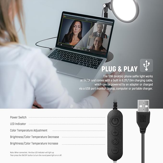 NEEWER Basics 7" Desk Ring Light - Image 4