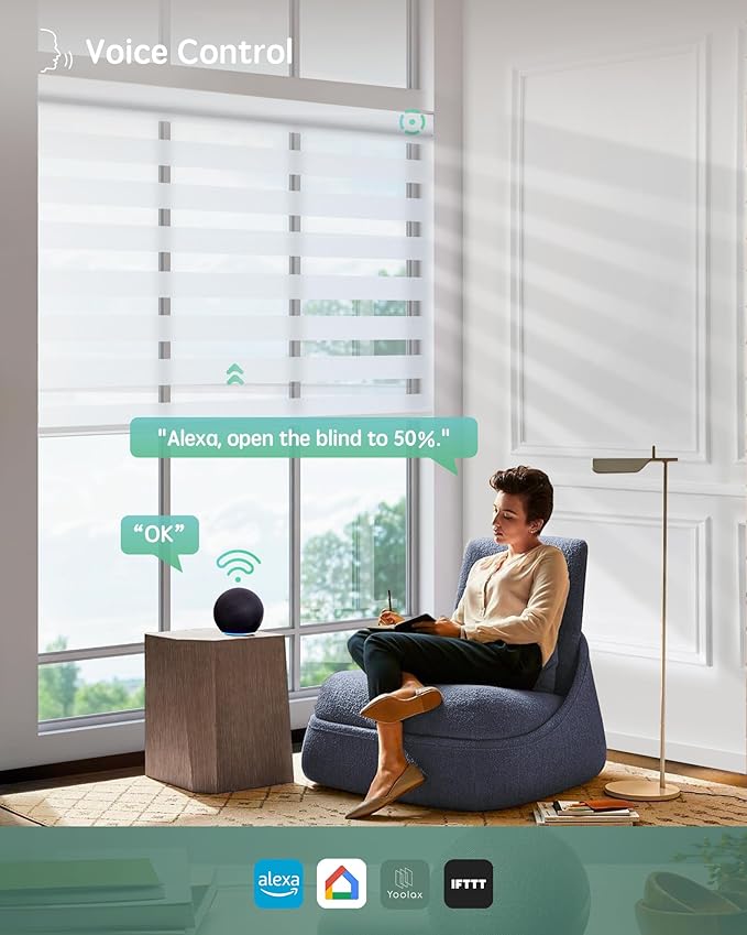 Yoolax Motorized Zebra Blinds Compatible - Image 3