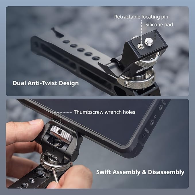 SMALLRIG Top Handle with Monitor Mount Kit, with 3/8"-16 Locating Holes - Image 8
