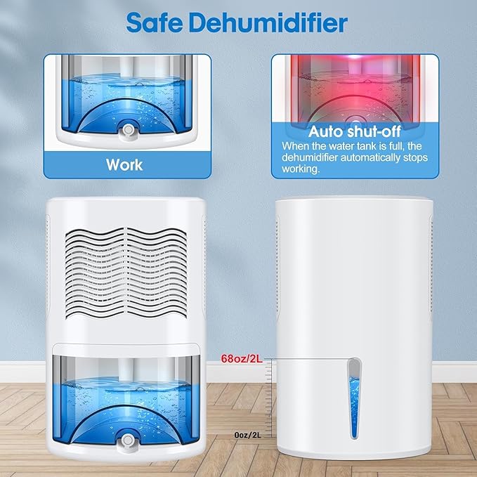 Dehumidifier, Dehumidifier for Home, 68 OZ Water Tank, Small Dehumidifiers for - Image 7