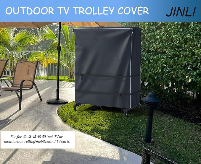 JINLI 45-50 inch outdoor TV trolley cover, courtyard TV cover, Oxford fabric - Image 5