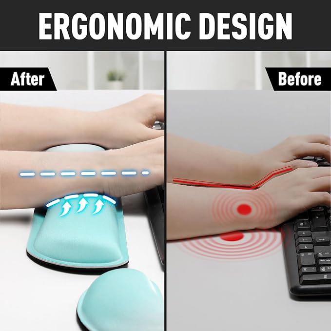 Gimars Upgrade Enlarge Silky Gel Memory Foam Keyboard Wrist Rest, Wrist Rest - Image 4