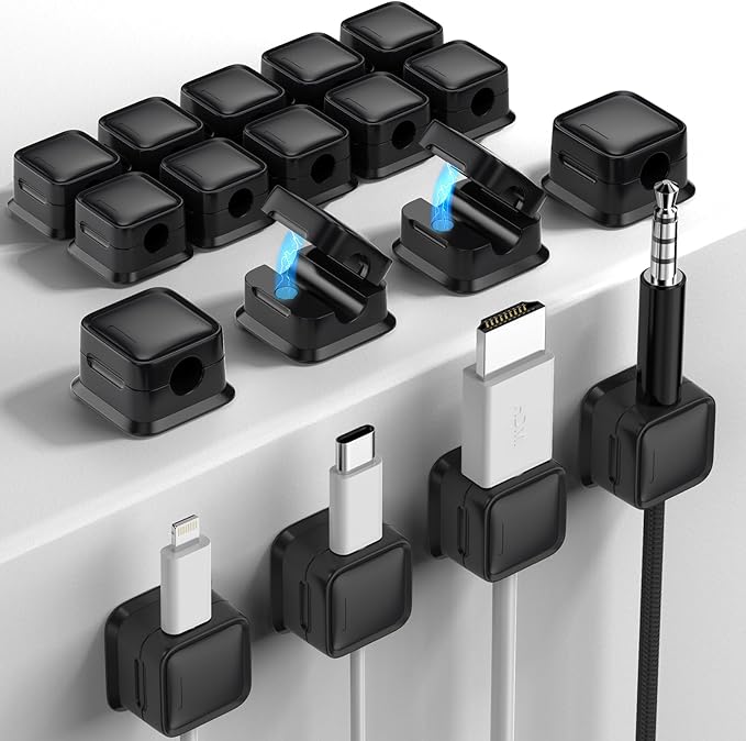 18 Pack Magnetic Cord Organizer Holder, Strong Adhesive Desk Cable Management by Costop