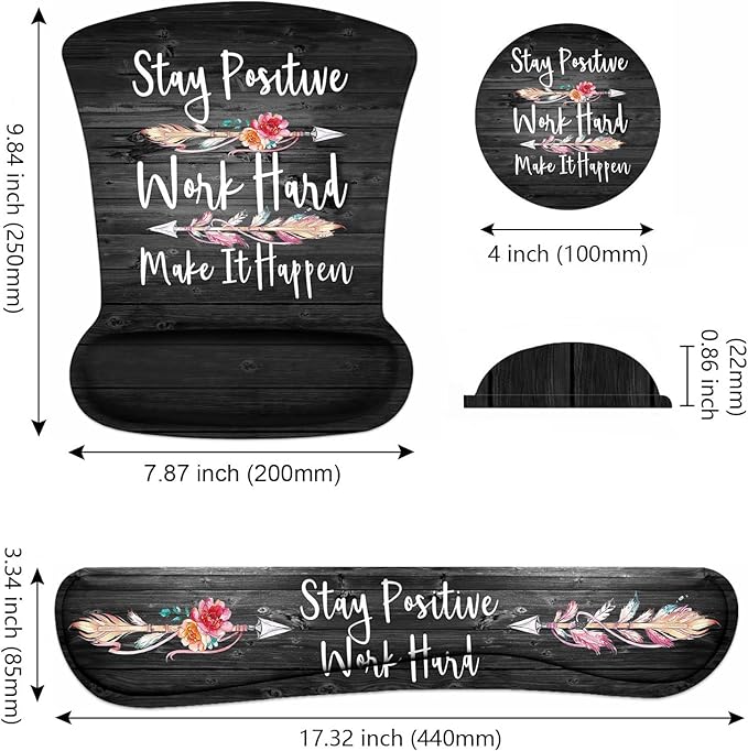 Mouse Pad Wrist Support and Keyboard Wrist Rest Set - Image 3