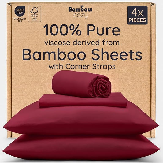Bambaw 100% Viscose Derived from Bamboo Sheets California King Size Set – 4pcs by Bambaw
