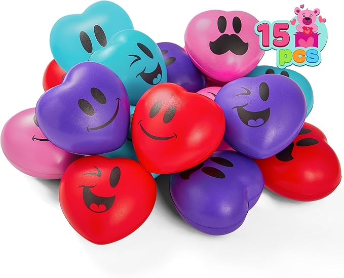 JOYIN 15 Pcs Valentines Heart Shape Stress Ball, Valentine's Day 3 inch Heart by JOYIN