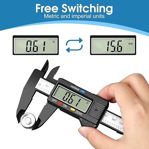 Digital Caliper Calipers Measuring Tool, 0-6inches Electronic Caliper - Image 3