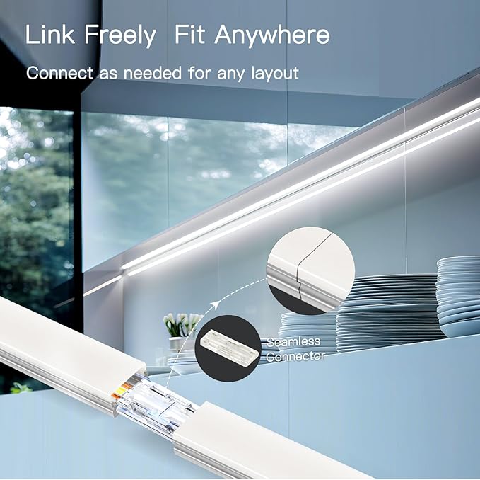 V4light Plug in Under Cabinet Lighting, 6 Pack 12 Inch Ultra-Slim LED Light Bars - Image 4