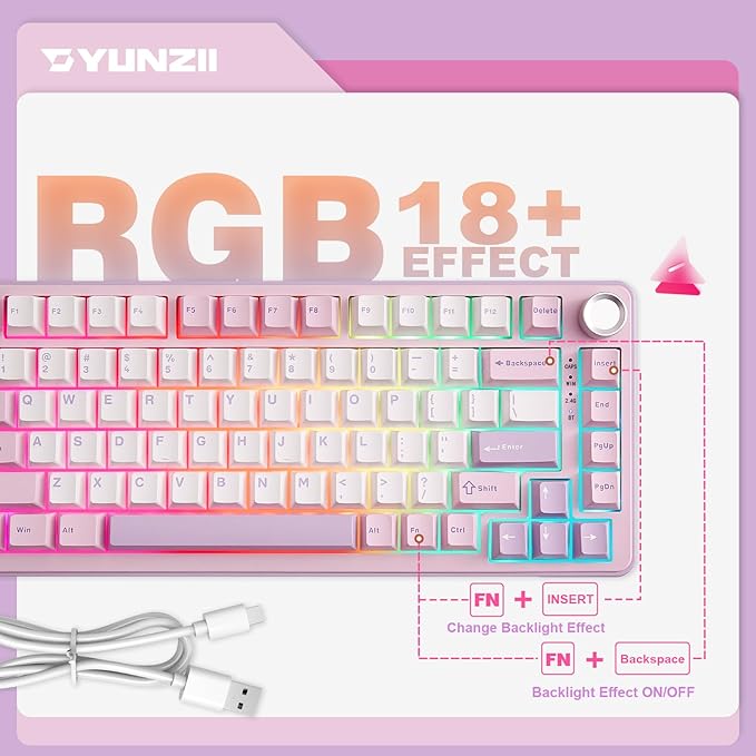 YUNZII B75 PRO Wireless Mechanical Keyboard, 75% Layout - Image 6