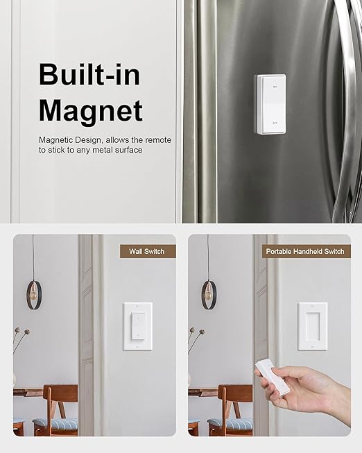 TREEWELL Wireless Light Switch and Receiver Kit, Decorator Rocker Wall Switch - Image 5