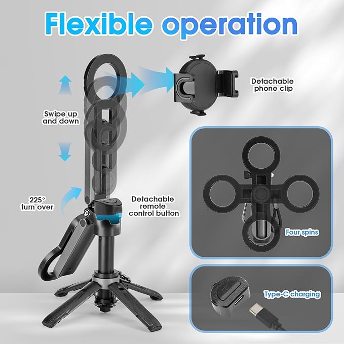 Magnetic Tripod for Phone, 2 in 1 for Magsafe Stand＆ Clip Portable Pocket Size - Image 5