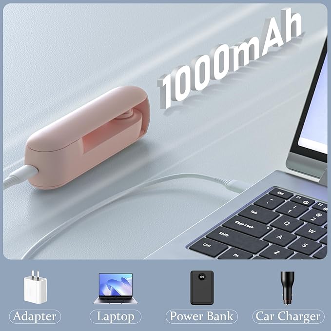 Lerat Portable Handheld Fan, 2 IN 1 Mini Hand Fan, Battery Operated, USB - Image 8