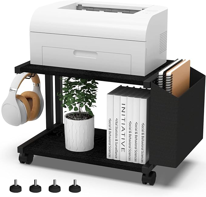 VEDECASA 2 Tier Black Printer Stand by VEDECASA