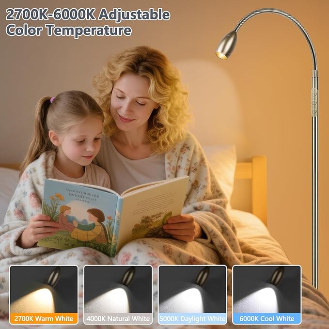 Reading Floor Lamp, Dimmable Zoomable Spotlight, Adjustable Color Beam Standing - Image 4