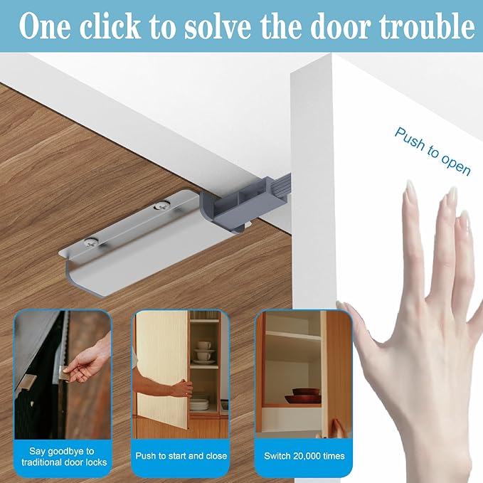 Magnetic Push Latches Cabinet 5 Pack Push to Open Door Latch Heavy Duty Touch - Image 4