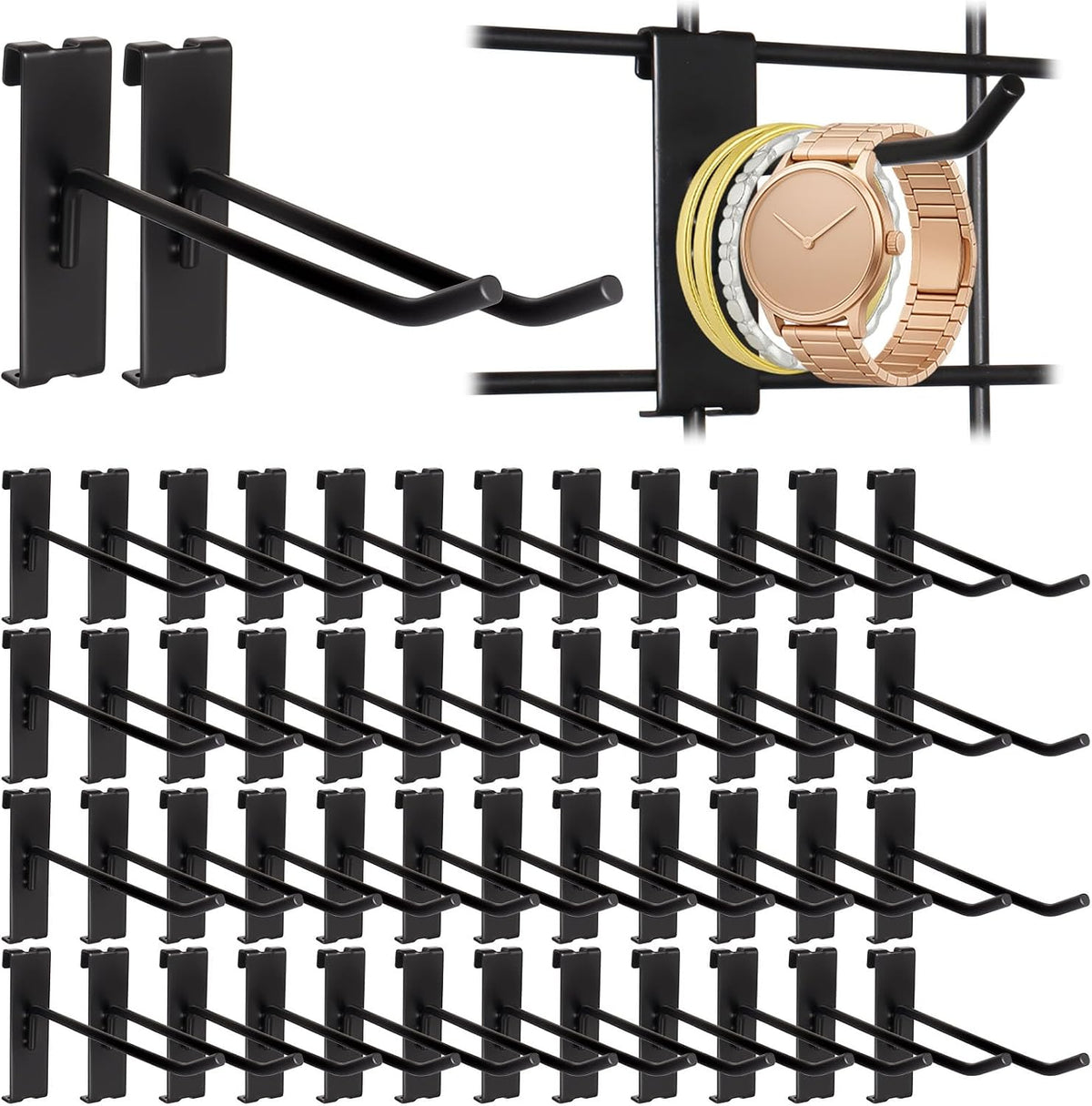Alffun 50 Pack Gridwall Hooks, 6 Inch Metal Display Hanging Hooks, Heavy Duty