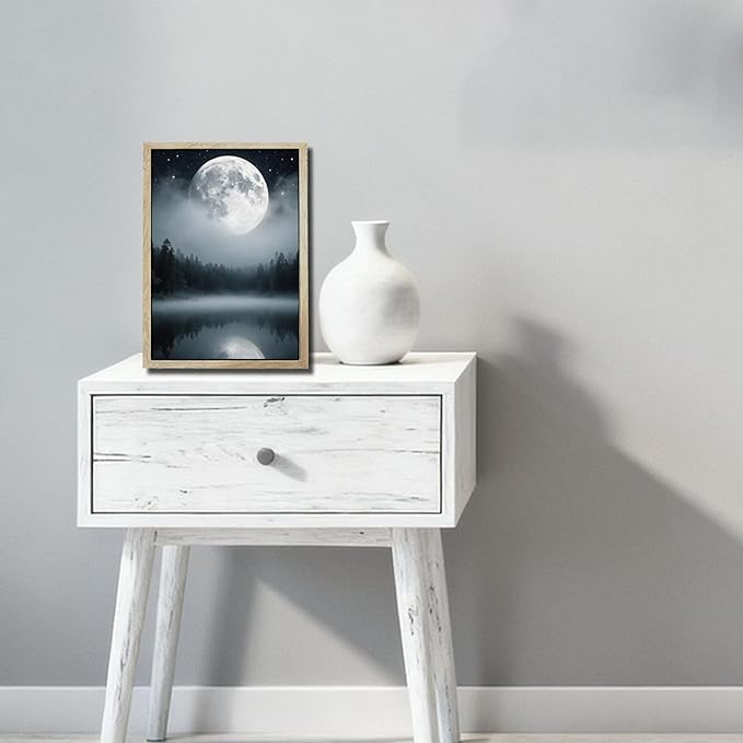 URVIP LED Glowing Photo Frame, 3D Starry-Sky Moon Lake Misty Forest Wall Art - Image 5
