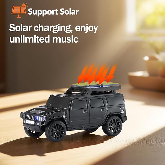WSTER WS-696 Solar Bluetooth Replica Speaker – Portable Modern Off-Road Car - Image 5