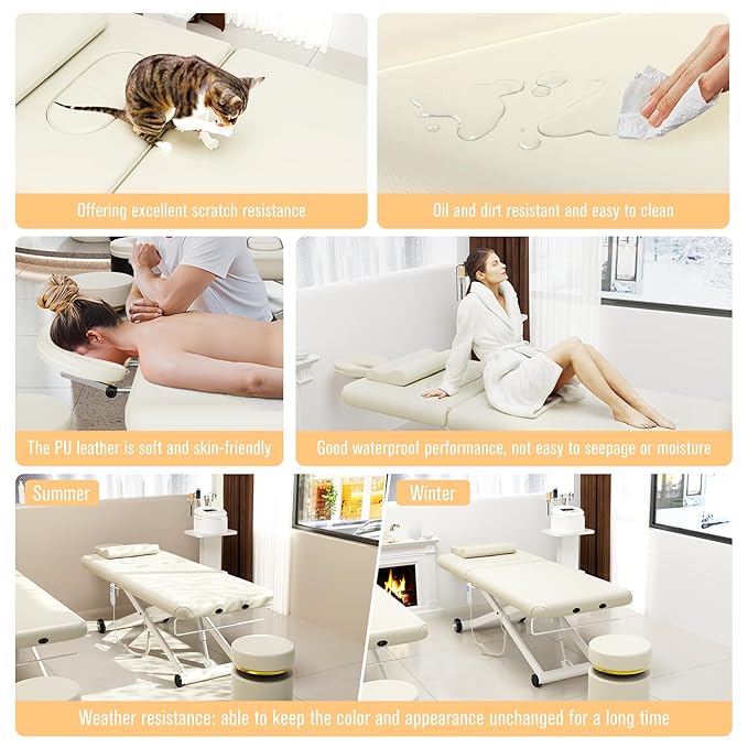 pouseayar Heavy Duty Electric Massage Table, Electric Lift and Electric - Image 4