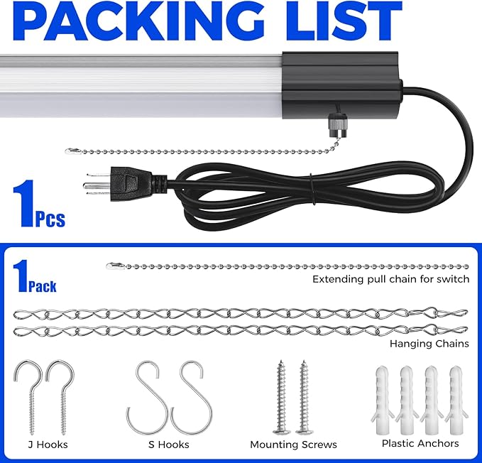 Barrina BS84 LED Shop Light for Garage, 5000K Linkable Light Fixture for - Image 8