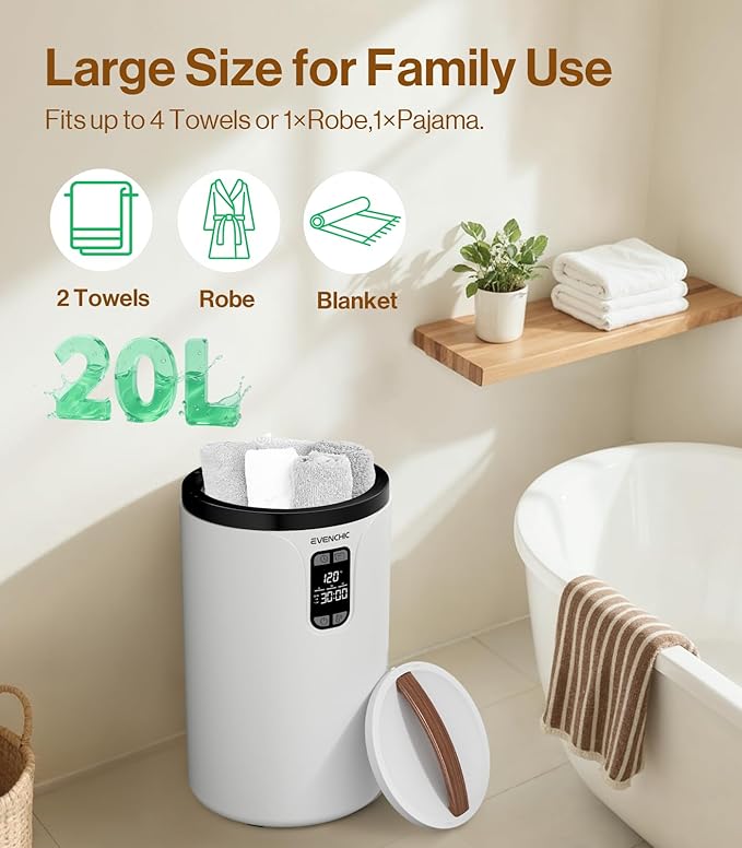 Evenchic Towel Warmer, 20L Hot Towel Warmers - Image 6