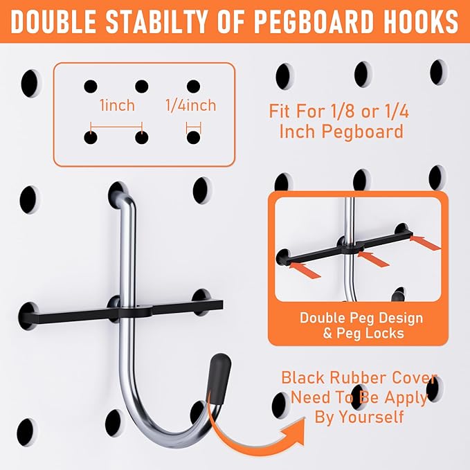INCLY 330PCS Upgraded Pegboard Accessories Organizer Kit, Peg Board Hooks - Image 5