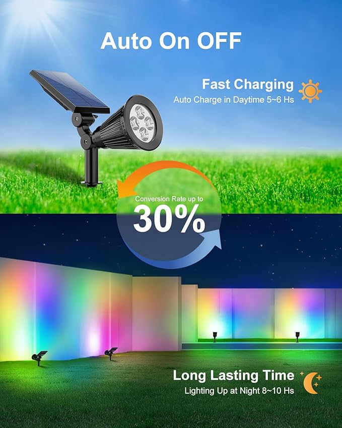4 Pack Color Change Solar Spotlights Outdoor - Image 5