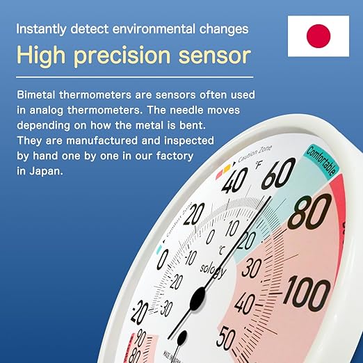 sology Analog Thermo-Hygrometer, Thermometer, Hygrometer, Made in Japan - Image 4
