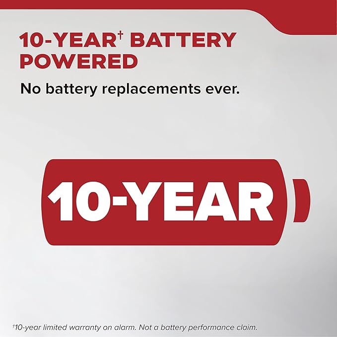 Kidde Smoke Detector, 10-Year Battery Powered, Voice Alerts, LED Warning Light - Image 2