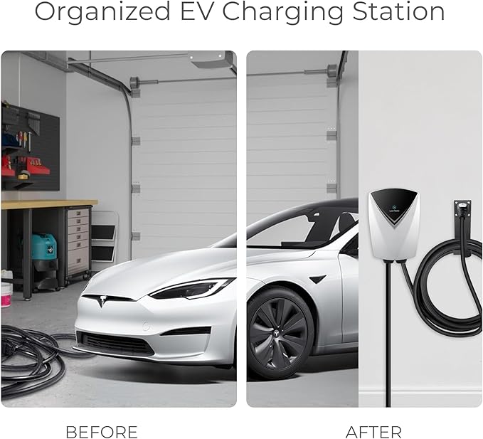 Lectron Tesla NACS Electric Vehicle Charger Nozzle Holster Dock & J-Hook - Image 4