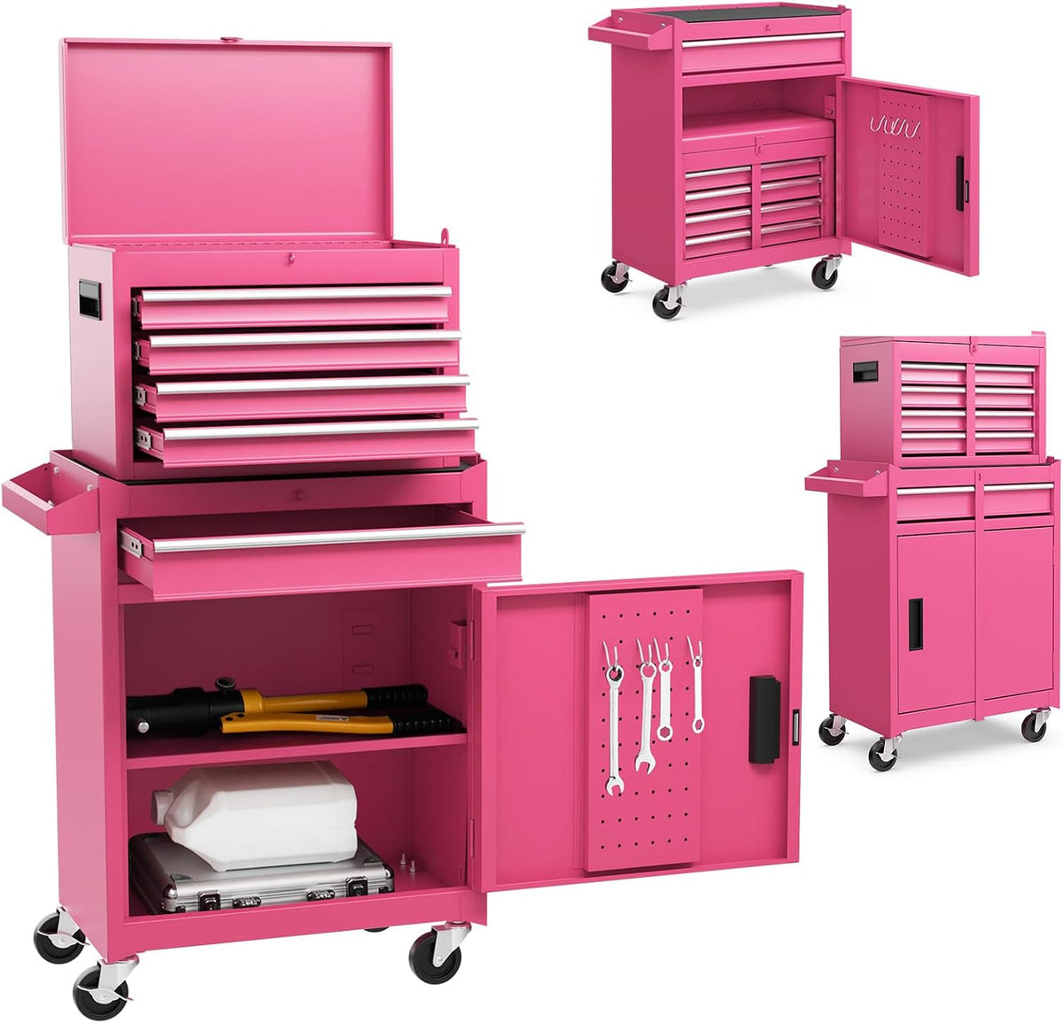 dreamade 5-drawer tool chest combo, rolling tool cabinet, main product view