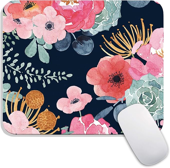 Armanza Square Mouse Pad Pink Flower, Personalized Premium-Textured Custom by Armanza