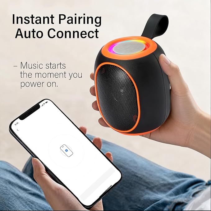 Portable Bluetooth Speaker – 8W HD audio quality, TWS stereo pairing, LED light - Image 2