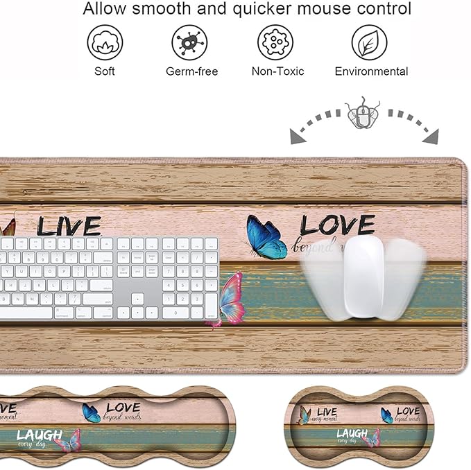 Ergonomic Keyboard Wrist Rest & Mouse Pad Wrist Rest Set, Large XXL Gaming Desk - Image 4