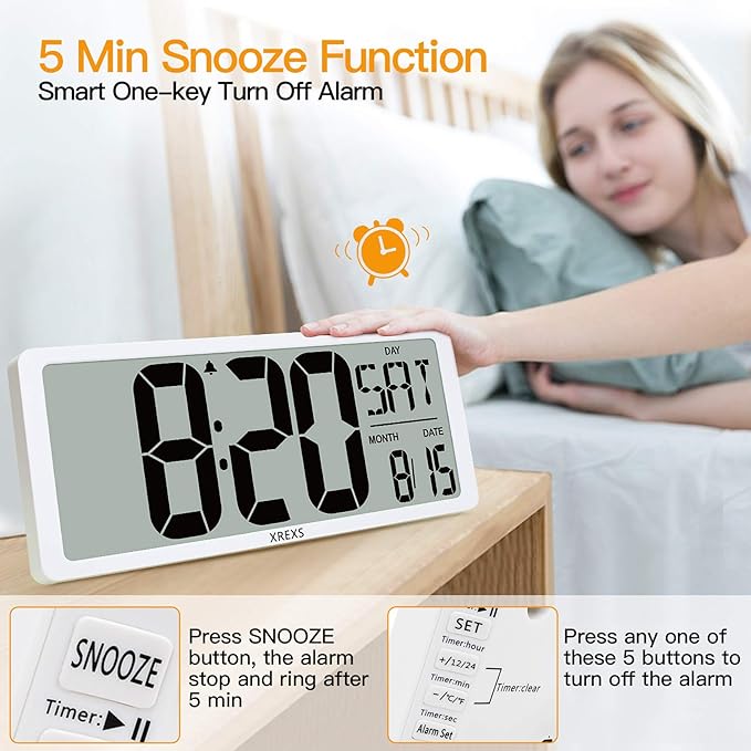 XREXS Large Digital Wall Clock - Image 5