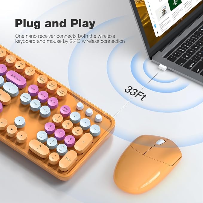 MOFII Wireless Keyboard and Mouse Combo, 2.4GHz Dropout-Free Connection - Image 2