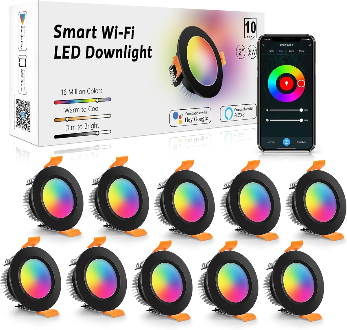 LightingWill 2 Inch Recessed Lighting, Smart WiFi LED Downlight, 5W LED Ceiling