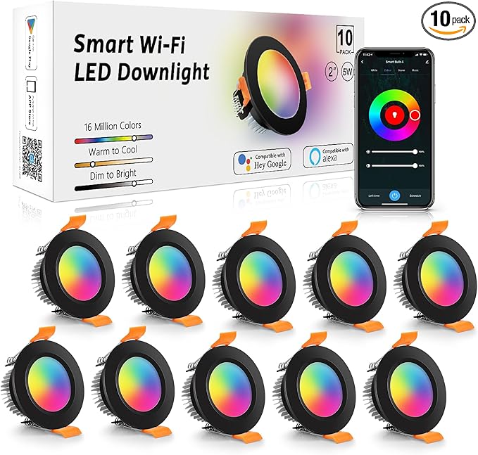 LightingWill 2 Inch Recessed Lighting, Smart WiFi LED Downlight, 5W LED Ceiling by LightingWill
