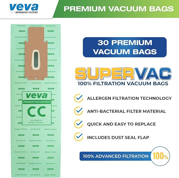 30 Pack Type CC Vacuum Bags for Oreck XL, 9000 Upright Vacuum Cleaner, - Image 2