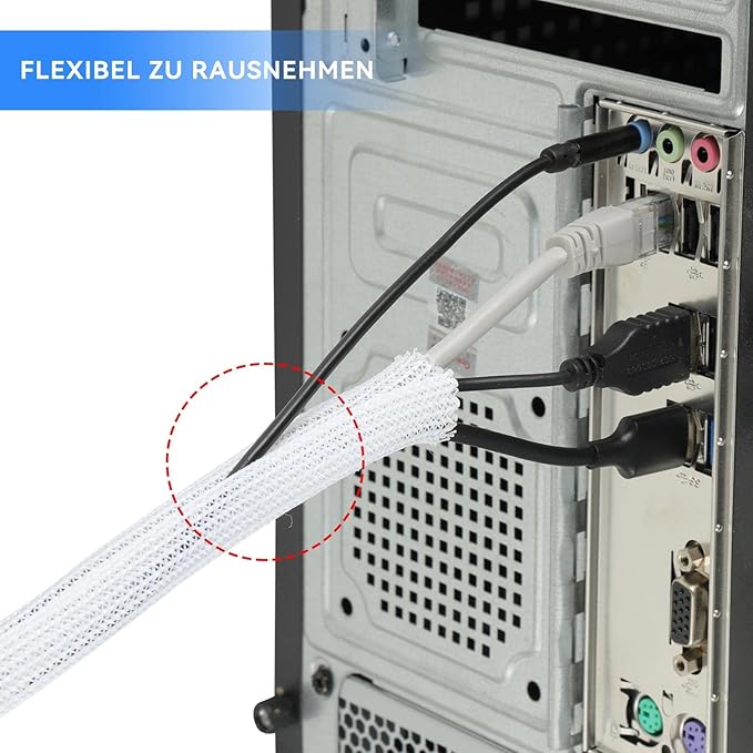 AGPTEK Cable Sleeve Cover, 20ft - Image 4